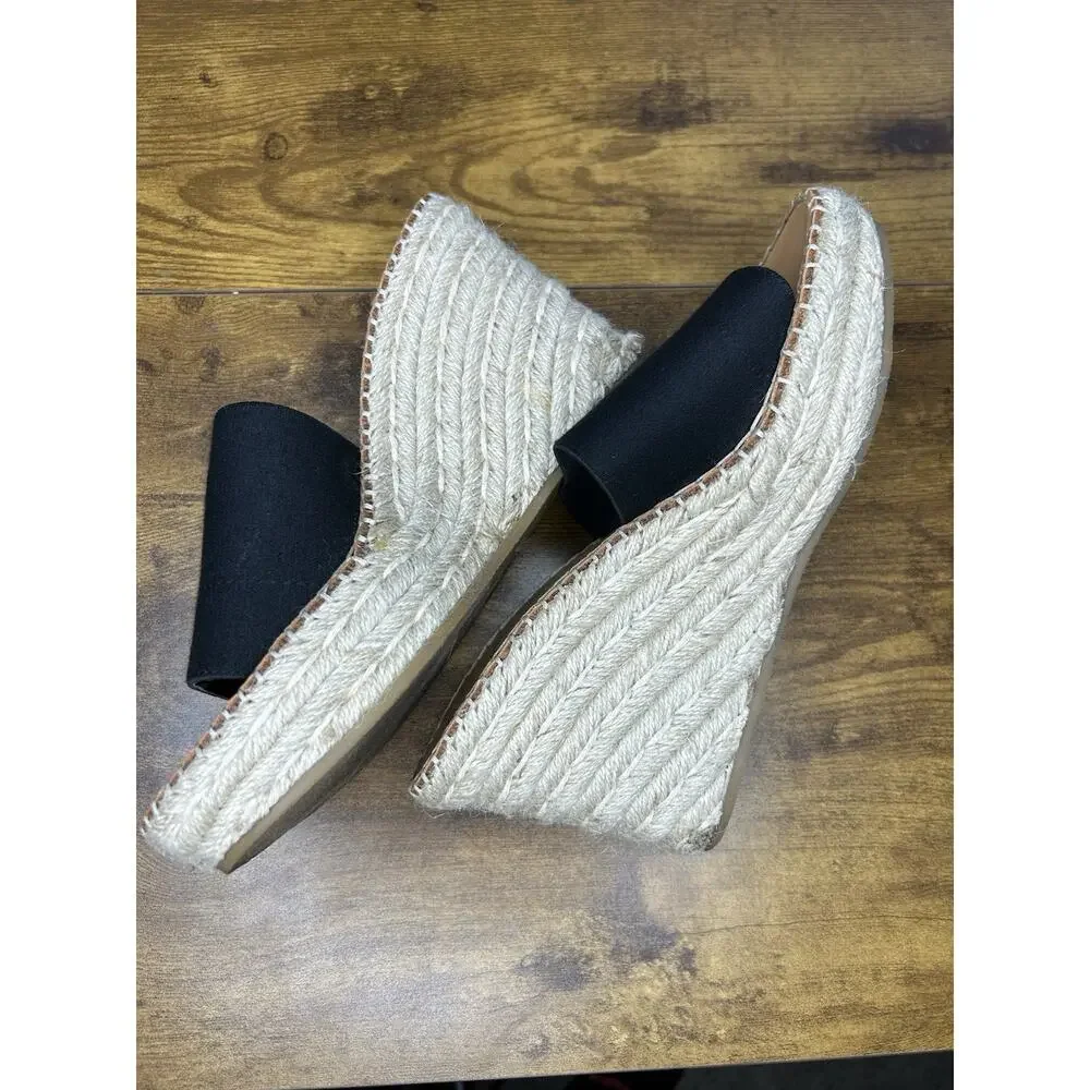 Dolce Vita Women’s Black Espadrille Wedge Slip On Sandal Size 7.5‎